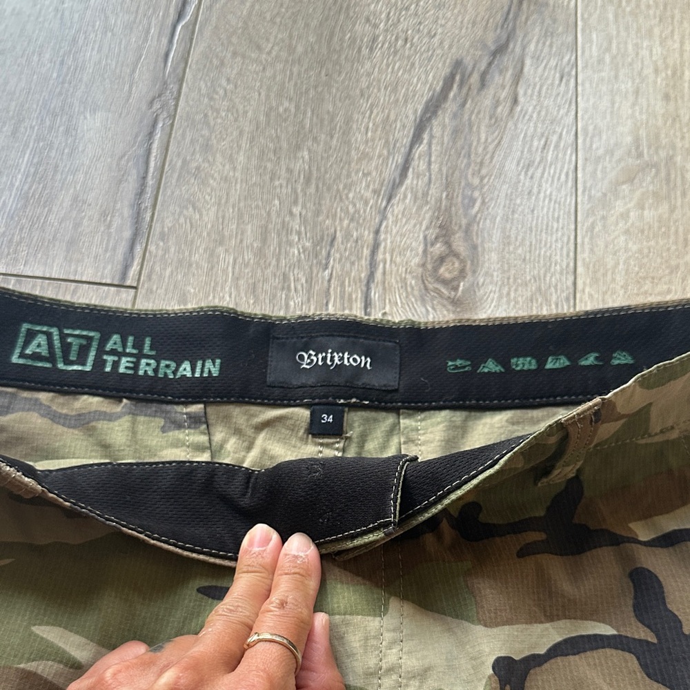 Brixton Green Camouflage Cargo Shorts - Picture 2 of 7